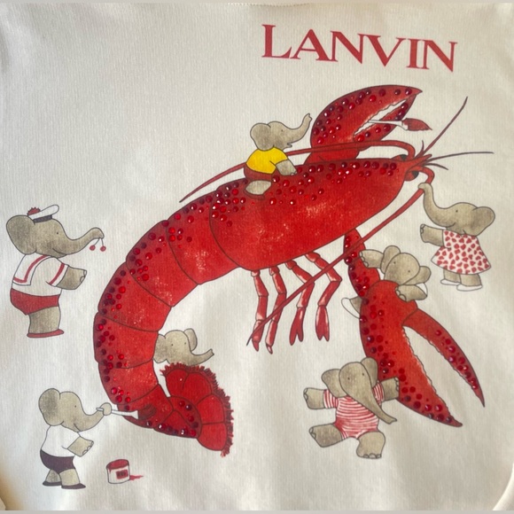 LANVIN - Embellished Babar Lobster Graphic Hoodie - XS - Picture 2 of 9